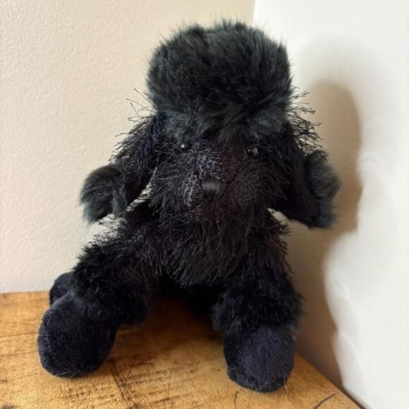 GANZ Black Poodle Puppy Dog Stuffed Animal Plush Toy 9" Great Preused condition - Picture 1 of 9